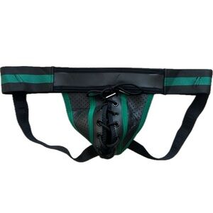 Black/Green Gently PreLoved CellBlock13 Lace-Up Jock - Size Large